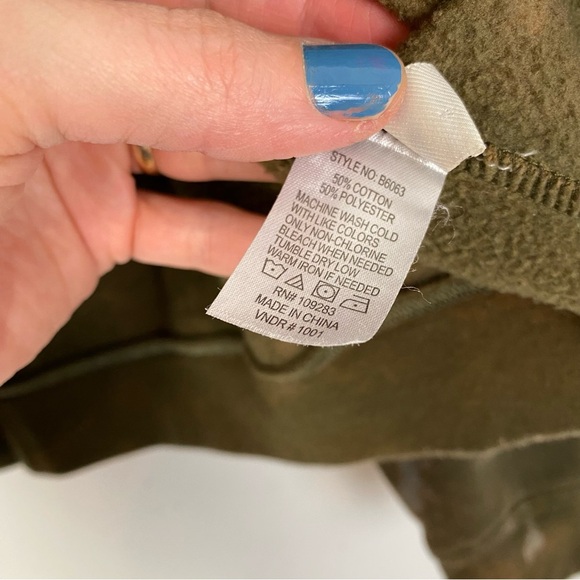 Vintage Y2K Army Sweatshirt Womens Size Medium Handmade Military Green Pullover - Picture 10 of 14